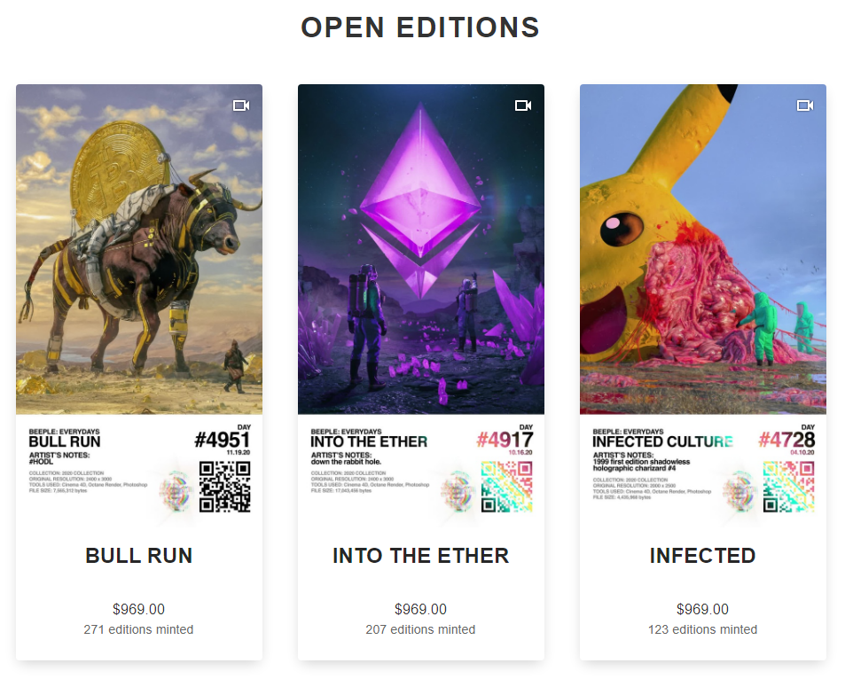 Beeple Open NFT Collections
